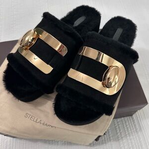 Stella Luna Black and Gold Women's Slides